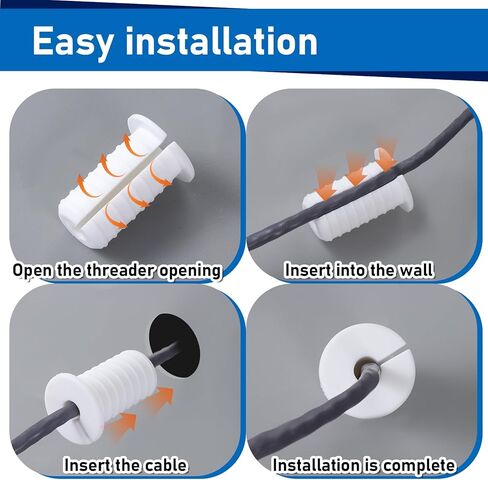 6pcs 3/4 inch Wall Grommets for Starlink Cable Grommets, Silicone Cable Grommet, Wall Cables Pass Through Kit for Starlink, White Non-Slip Cables Routing Solution in Saudi Arabia