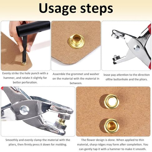 400Pcs Grommet Tool Kit Grommets Eyelet Grommet Hand Press kit for Leather Belt Shoes Crafts in Saudi Arabia