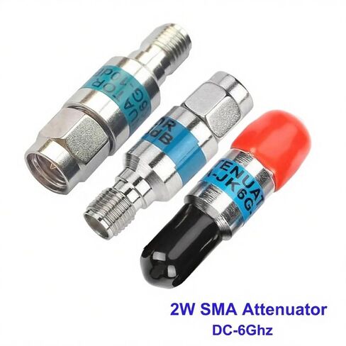 1Pc 2W DC-6GHz 1/2/3/5/6/10/15/20/30db 50Ohm RF Attenuator SMA Male to SMA Female Coaxial Fixed Connectors Stainless Steel(Gold,15db) in Saudi Arabia
