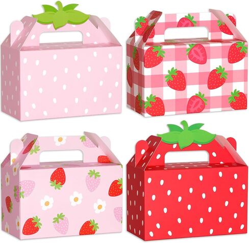 KRIYOKIAA 24 PCS Strawberry Party Favor Box ، Berry First Birthday Party Forms Decor ، Paper Paper Strawberry Candy Treat Joxs for Baby Shower Decorations ، 6.3 × 3.2 × 3.9 بوصة in Saudi Arabia