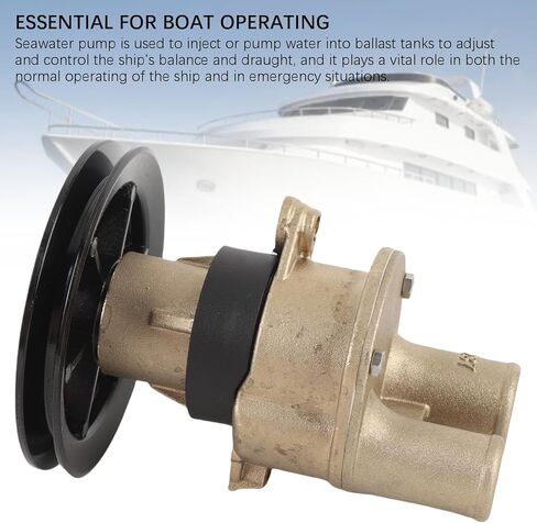 Luocute Rawing Sea Water Impeller Pump 3857794 Fits for HU WT Engines 1995-1999, Rawing Water Sea Pump With 4 1/2 In Diameter Single V Belt Pulley 3857794 Replacement in Saudi Arabia