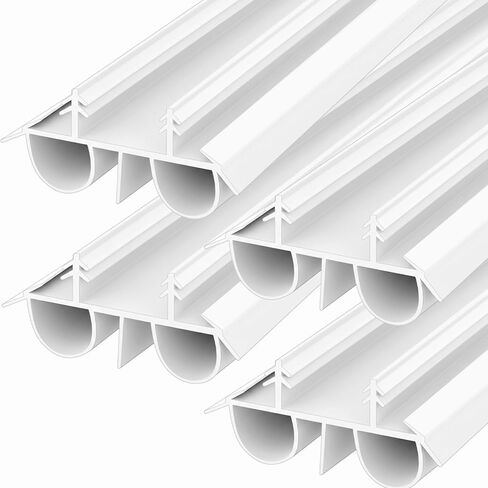 Lineshading 4 Pack Bottom Door Seal Exterior Plastic PVC 1 3/4" x 36" for Vinyl Concealed Kerf/Channel Fit Under Door Seal Strip for Weather Stripping Draft Stopper(Black) in Saudi Arabia
