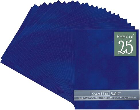 Countryarthouse Royal Blue Suede Acid Free 8x10 لوحة دعم - لوحة حصيرة صور غير مقروءة - 1 ورقة in Kuwait