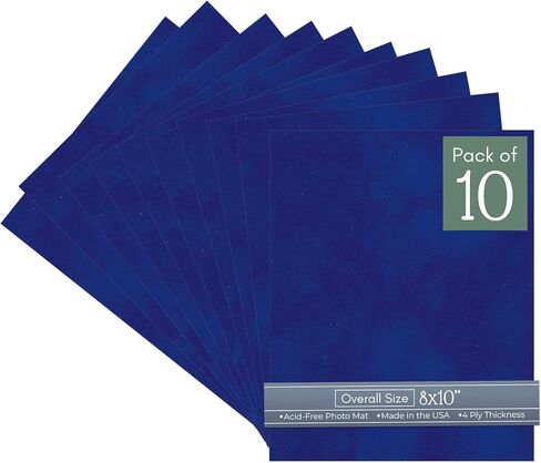 Countryarthouse Royal Blue Suede Acid Free 8x10 لوحة دعم - لوحة حصيرة صور غير مقروءة - 1 ورقة in Kuwait
