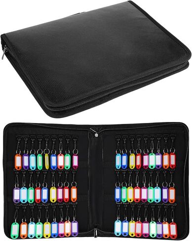 Portable Key Organizer with Handle, Fireproof and Waterproof Key Case, Key Holder with 54 Hooks and Tags Portable Key Storage Book for Offices Real Estate Agencies Hotels and Rental Management in Saudi Arabia