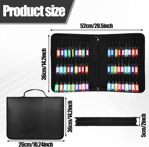 Portable Key Organizer with Handle, Fireproof and Waterproof Key Case, Key Holder with 54 Hooks and Tags Portable Key Storage Book for Offices Real Estate Agencies Hotels and Rental Management in Saudi Arabia