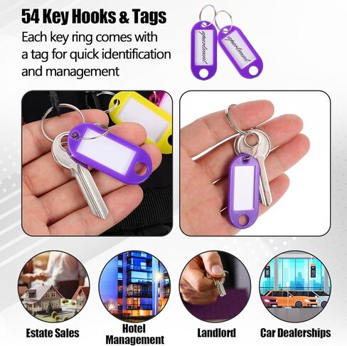 Portable Key Organizer with Handle, Fireproof and Waterproof Key Case, Key Holder with 54 Hooks and Tags Portable Key Storage Book for Offices Real Estate Agencies Hotels and Rental Management in Saudi Arabia