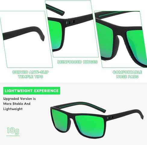 2026 New AMENI Golf Glasses, UV Polarized Sunglasses for Men/Women, with Case and Glasses Cloth(Vibrant Green) in Saudi Arabia