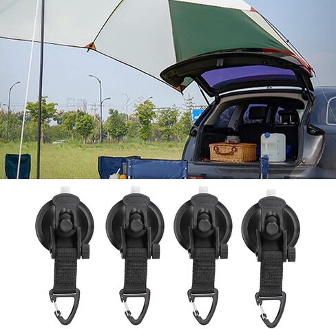 Kikumi 4 قطع حزام مرساة للأكواب شديدة التحمل، خطاف شفط قوي محمول للتخييم والسفر في الهواء الطلق (إبزيم مثلث) in Kuwait