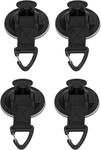 Kikumi 4 قطع حزام مرساة للأكواب شديدة التحمل، خطاف شفط قوي محمول للتخييم والسفر في الهواء الطلق (إبزيم مثلث) in Kuwait