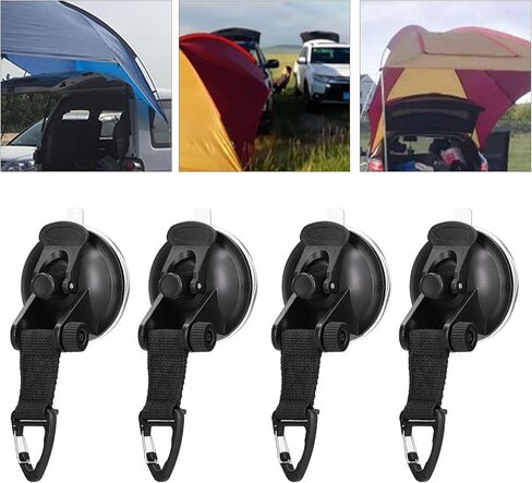 Kikumi 4 قطع حزام مرساة للأكواب شديدة التحمل، خطاف شفط قوي محمول للتخييم والسفر في الهواء الطلق (إبزيم مثلث) in Kuwait