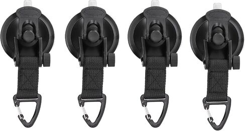 Kikumi 4 Pieces Heavy Duty Suction Cup Anchor Strap Portable Strong Suction Hook for Camping Travel Outdoor (Triangle Buckle) in Saudi Arabia