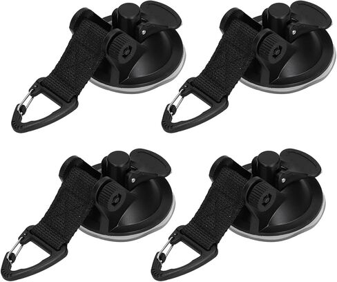 Kikumi 4 Pieces Heavy Duty Suction Cup Anchor Strap Portable Strong Suction Hook for Camping Travel Outdoor (Triangle Buckle) in Saudi Arabia
