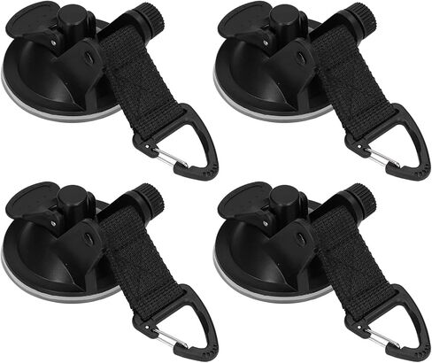 Kikumi 4 Pieces Heavy Duty Suction Cup Anchor Strap Portable Strong Suction Hook for Camping Travel Outdoor (Triangle Buckle) in Saudi Arabia