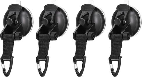 Kikumi 4 Pieces Heavy Duty Suction Cup Anchor Strap Portable Strong Suction Hook for Camping Travel Outdoor (Triangle Buckle) in Saudi Arabia