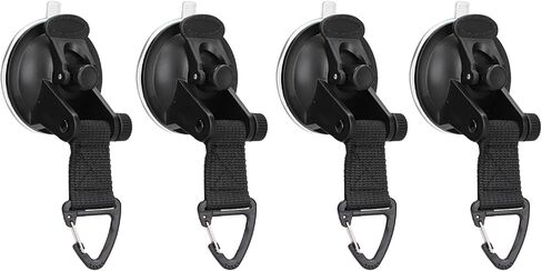 Kikumi 4 Pieces Heavy Duty Suction Cup Anchor Strap Portable Strong Suction Hook for Camping Travel Outdoor (Triangle Buckle) in Saudi Arabia
