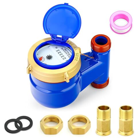 MEANLIN MEASURE Vertical Water Meter with 3/4" NPT Couplings, Gallon Cold Water Meter for Garden or Home, 20MM Measuring in Cubic Meter in Saudi Arabia