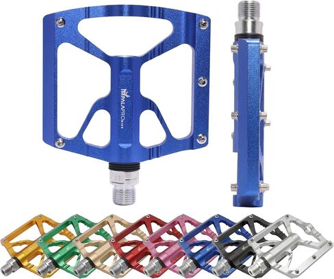 دواسات دراجة IMPALAPRO من الألومنيوم مصنوعة بآلة CNC مقاس 97 × 92 مم - دواسات دراجة خفيفة الوزن 320 جم مع محور Cr-Mo محكم الغلق و10 دبابيس مقاومة للصدأ لدراجات MTB والحصى وBMX والدراجة الإلكترونية in Kuwait