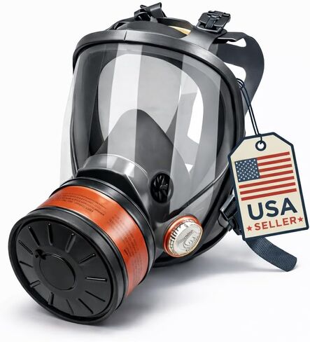 Full Face Respirator Mask with 40mm Activated Carbon Filter – Anti-Fog Panoramic Visor, Reusable, Adjustable Straps in Saudi Arabia