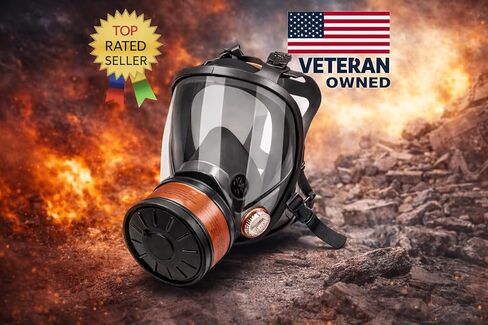 Full Face Respirator Mask with 40mm Activated Carbon Filter – Anti-Fog Panoramic Visor, Reusable, Adjustable Straps in Saudi Arabia