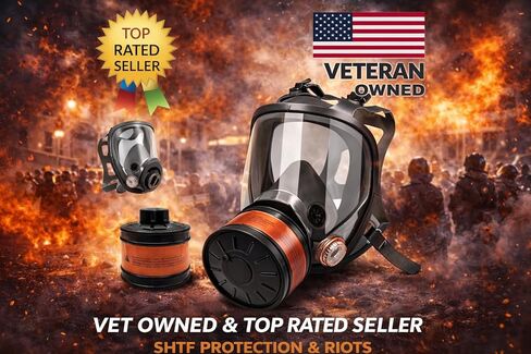 Full Face Respirator Mask with 40mm Activated Carbon Filter – Anti-Fog Panoramic Visor, Reusable, Adjustable Straps in Saudi Arabia