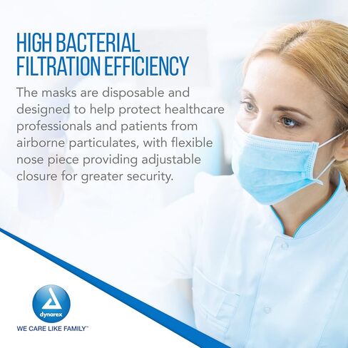 Dynarex Procedure Face Mask - with Ear Loop Blue 12/50/Cs in Saudi Arabia