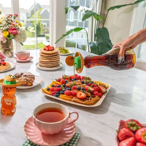 "The Gardener" Patented Drip-Catching Lid Replacement for Honey Bear Bottles & Table Syrup Bottles/No Mess Kitchen Gadget/Honey & Table Syrup Bottle Topper/Made in USA in Saudi Arabia