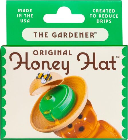 "The Gardener" Patented Drip-Catching Lid Replacement for Honey Bear Bottles & Table Syrup Bottles/No Mess Kitchen Gadget/Honey & Table Syrup Bottle Topper/Made in USA in Saudi Arabia