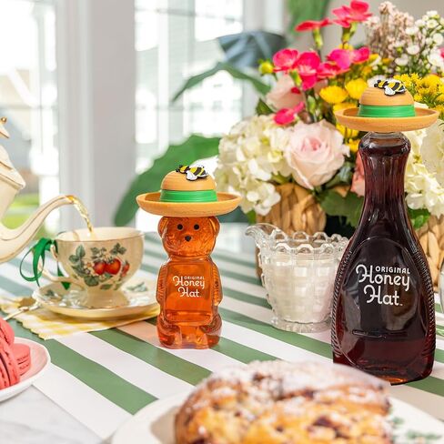 "The Gardener" Patented Drip-Catching Lid Replacement for Honey Bear Bottles & Table Syrup Bottles/No Mess Kitchen Gadget/Honey & Table Syrup Bottle Topper/Made in USA in Saudi Arabia