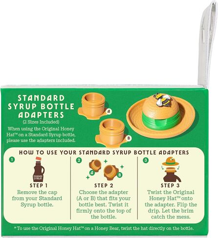 "The Gardener" Patented Drip-Catching Lid Replacement for Honey Bear Bottles & Table Syrup Bottles/No Mess Kitchen Gadget/Honey & Table Syrup Bottle Topper/Made in USA in Saudi Arabia