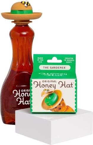 "The Gardener" Patented Drip-Catching Lid Replacement for Honey Bear Bottles & Table Syrup Bottles/No Mess Kitchen Gadget/Honey & Table Syrup Bottle Topper/Made in USA in Saudi Arabia
