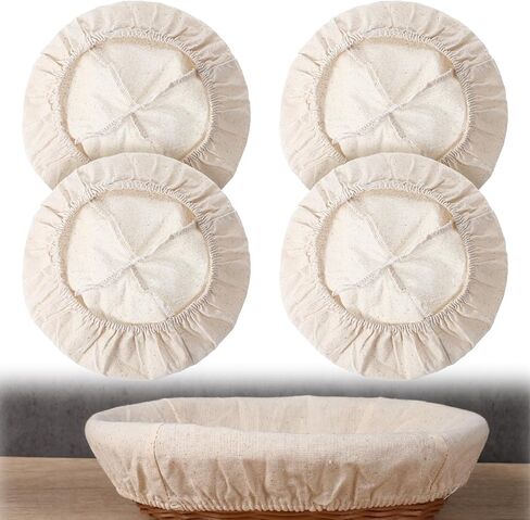 4 Pack Sourdough Bowl Cover Sourdough Jar Cover Organic Reusable Cloth Bowl Covers for Proofing Fits 5"-8.5" Diameter Bowls And Jar Mouth Unbleached Perfect for Fermentation Jars Baking in Saudi Arabia