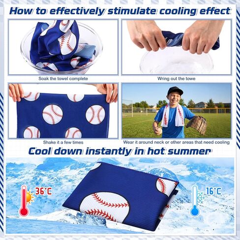 FuWeave 36 Pcs Baseball Cooling Towels 30 x 9 Inch Senior Night Gifts Breathable Microfiber Ice Towel Fast Drying for Party Favors Team Gifts in Saudi Arabia