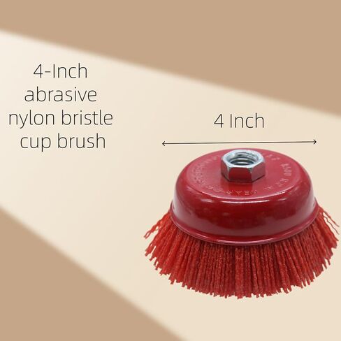 4" Abrasive Filament Nylon Bristle Cup Brush for Removing Rust Corrosion Paint, 5/8"-11 Thread,1PC in Kuwait