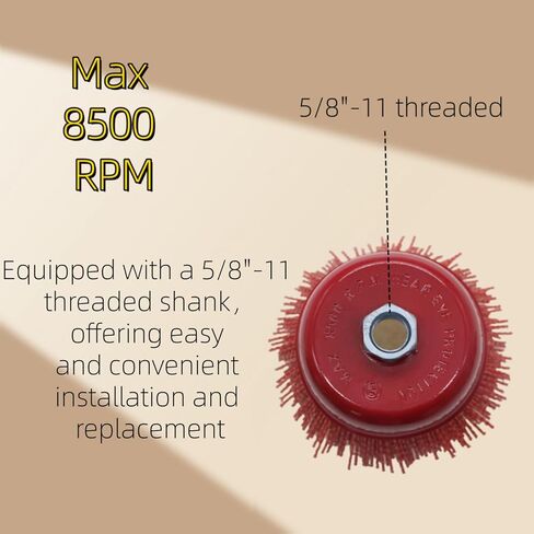 4" Abrasive Filament Nylon Bristle Cup Brush for Removing Rust Corrosion Paint, 5/8"-11 Thread,1PC in Kuwait