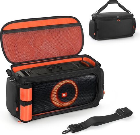 حقيبة حمل متوافقة مع JBL PartyBox On The Go Essential/On The Go/On The Go 2، حقيبة سفر محمولة متوافقة مع JBL Boombox 3/4، مع حزام كتف قابل للتعديل وتصميم متعدد الجيوب للميكروفون in Kuwait