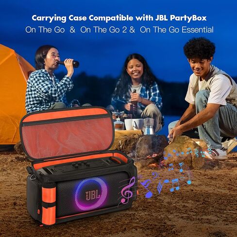 حقيبة حمل متوافقة مع JBL PartyBox On The Go Essential/On The Go/On The Go 2، حقيبة سفر محمولة متوافقة مع JBL Boombox 3/4، مع حزام كتف قابل للتعديل وتصميم متعدد الجيوب للميكروفون in Kuwait