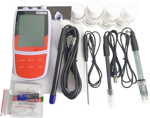 Multiparameter Water Quality Analyzer PH Conductivity/TDS/Salinity/Resistivity/Dissolved Oxygen Tester with Standard Solutions Data Storage 500 Sets Automatic Temperature Compensation in Saudi Arabia