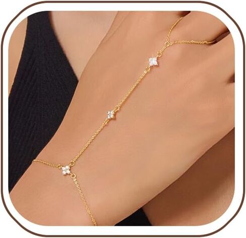 أساور ذهبية للنساء 14K مطلية بالذهب سلسلة اليد سوار أنيق عصري حلقة سلسلة سوار سحر رابط قابل للتعديل مكعب زركونيا أساور اليد مجوهرات هدايا للنساء in Saudi Arabia