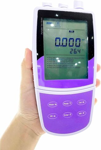 Ammonia Ion Meter Handheld NH3 Ion Tester with Ammonia Standard Solutions 100/1000ppm Range 0.01 to 17000 ppm Automatic Temperature Compensation 32 to 212°F for Measuring NH3 Ion Concentration in Saudi Arabia