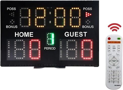 Electronic Basketball Scoreboard, Wall Mounted Digital Score Clock with90dB Buzzer, Countdown Timer, Battery Powered in Saudi Arabia