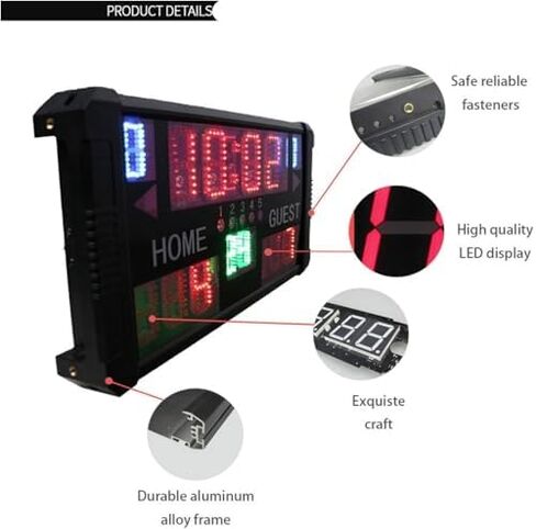 Wireless Remote Control Electronic Scoreboard, LED Basketball Scoreboard with Shooting Clock in Saudi Arabia