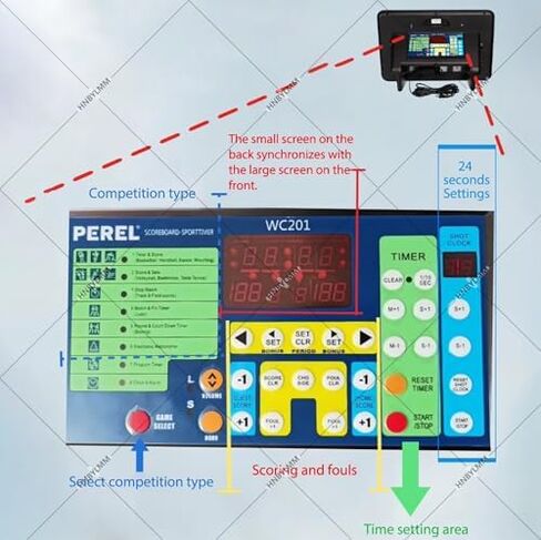 Portable LED Digital Scoreboard with Timer Clock, Remote Control Electronic Score Keeper for Basketball, Volleyball, Badminto in Saudi Arabia