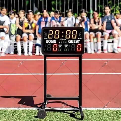 Electronic Basketball Scoreboard, LED Digital Score Keeper with Rear Display, 24S Setting and Buzzer Alarm, for Outdoor Yard in Saudi Arabia