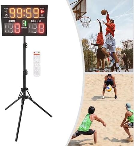 Portable LED Electronic Scoreboard with Remote, Digital Display for Basketball Baseball Tennis Soccer, Includes Tripod and Ti in Saudi Arabia