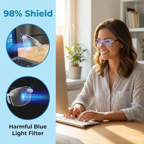 قطعتان من نظارات بلو إيزي للبصريات، نظارات حجب الضوء الأزرق، تعديل تلقائي مضاد للوهج للأشعة فوق البنفسجية، نظارات تسهل إجهاد العين من قارئات ألعاب شاشة الكمبيوتر للنساء والرجال مع قطعة قماش وحقيبة in Kuwait