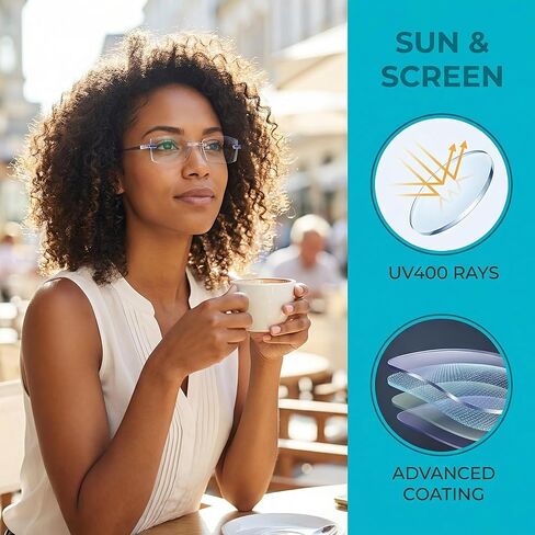 قطعتان من نظارات بلو إيزي للبصريات، نظارات حجب الضوء الأزرق، تعديل تلقائي مضاد للوهج للأشعة فوق البنفسجية، نظارات تسهل إجهاد العين من قارئات ألعاب شاشة الكمبيوتر للنساء والرجال مع قطعة قماش وحقيبة in Kuwait