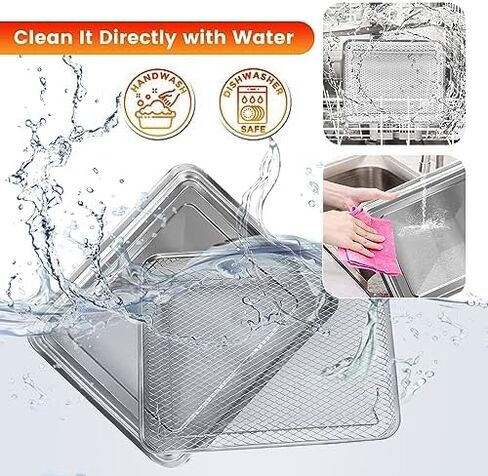 استبدال صينية مقلاة الهواء GCQ لفرن الحمل الحراري لمقلاة الهواء Cuisinart TOA-28 TOA-29 AFR-25، 11.3 * 9.8 بوصة، مقلاة هوائية شبكية من الفولاذ المقاوم للصدأ، أجزاء ملحقات رف الأسلاك، آمنة للاستخدام في غسالة الأطباق in Kuwait