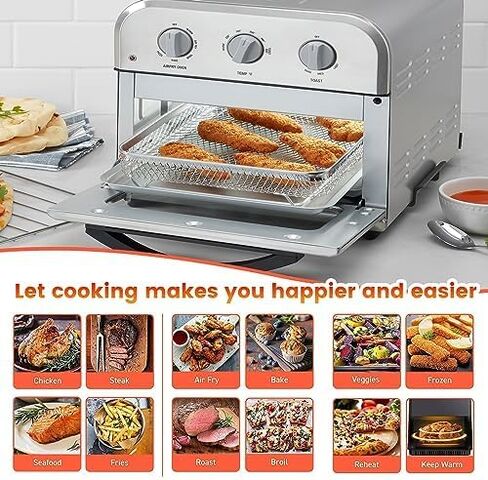 استبدال صينية مقلاة الهواء GCQ لفرن الحمل الحراري لمقلاة الهواء Cuisinart TOA-28 TOA-29 AFR-25، 11.3 * 9.8 بوصة، مقلاة هوائية شبكية من الفولاذ المقاوم للصدأ، أجزاء ملحقات رف الأسلاك، آمنة للاستخدام في غسالة الأطباق in Kuwait