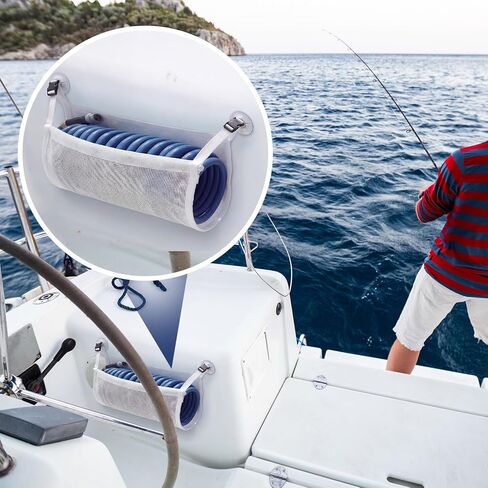 أرجوحة خرطوم غسيل القارب، تخزين خرطوم غسيل بالضغط البحري ملفوف باللون الأبيض لجميع أنواع القوارب، بما في ذلك القوارب القابلة للنفخ والقوارب السريعة واليخوت in Kuwait